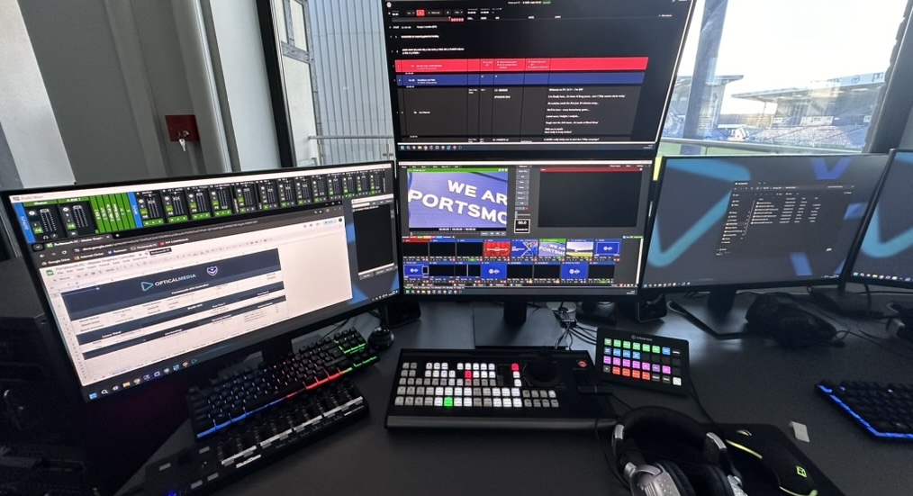 Control room of a live broadcast