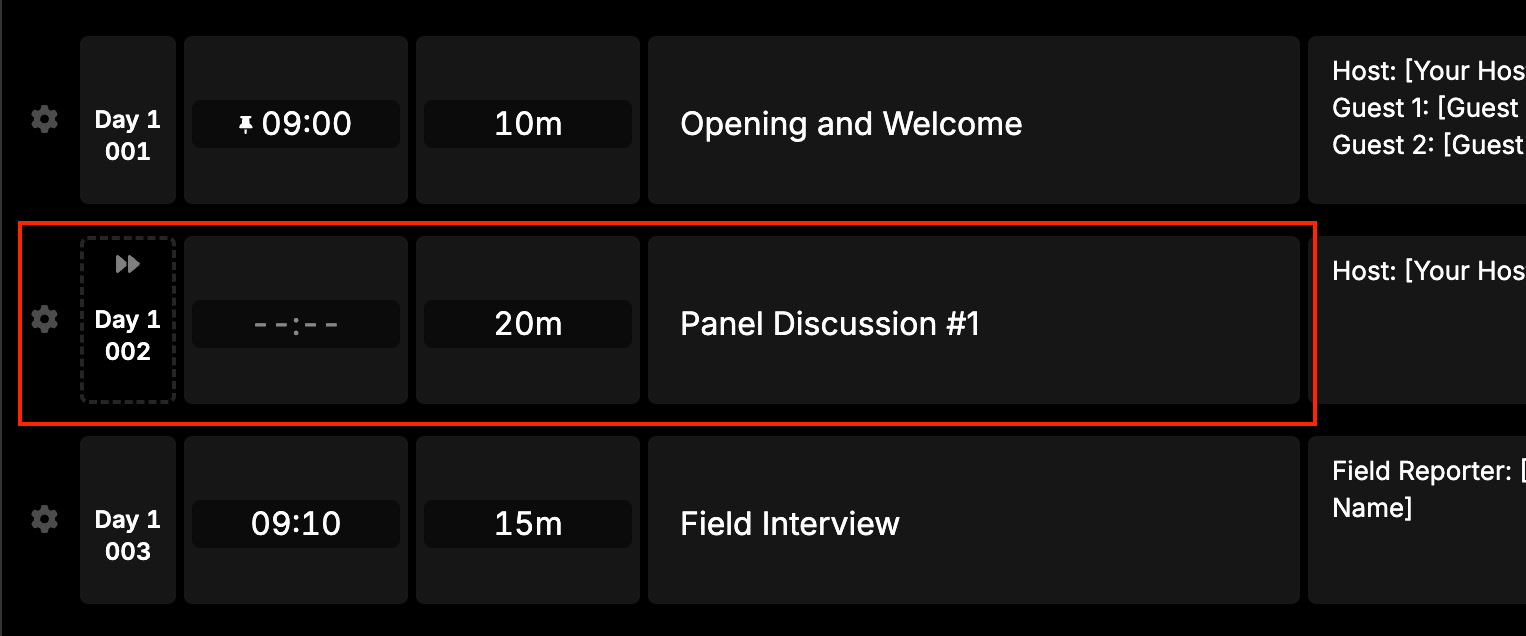 A cue that will be skipped