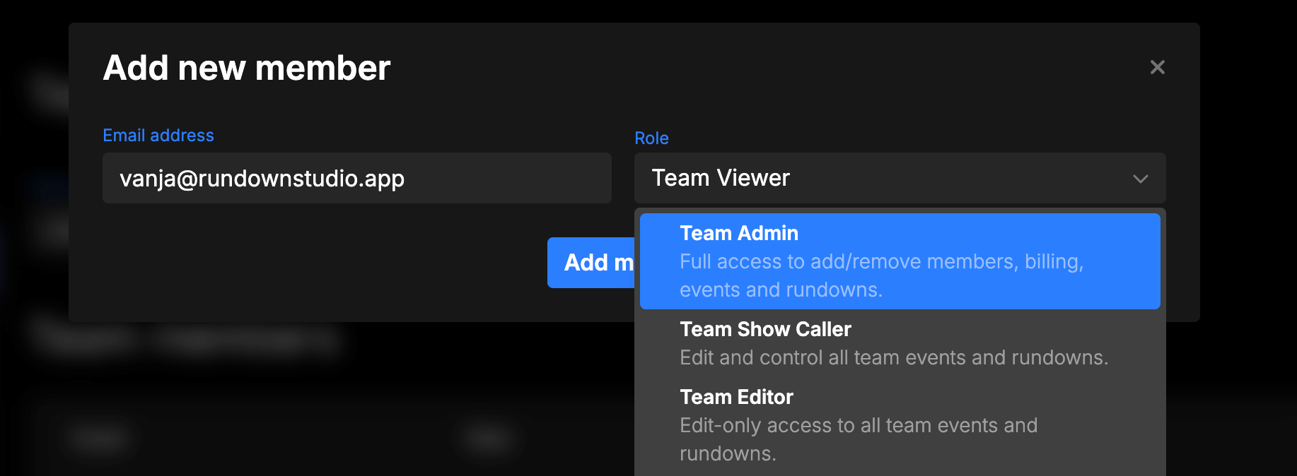Adding a new team member
