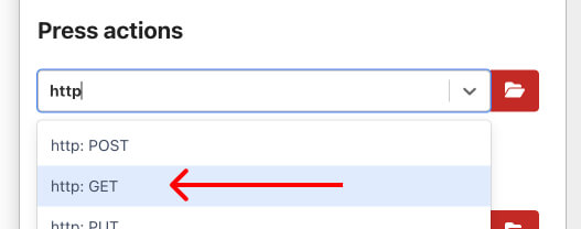 Choosing a HTTP GET action