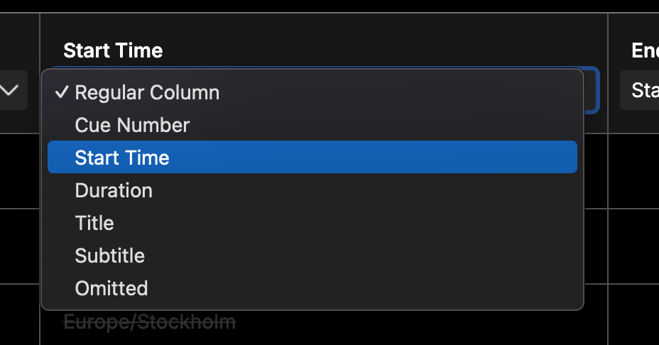Setting column types