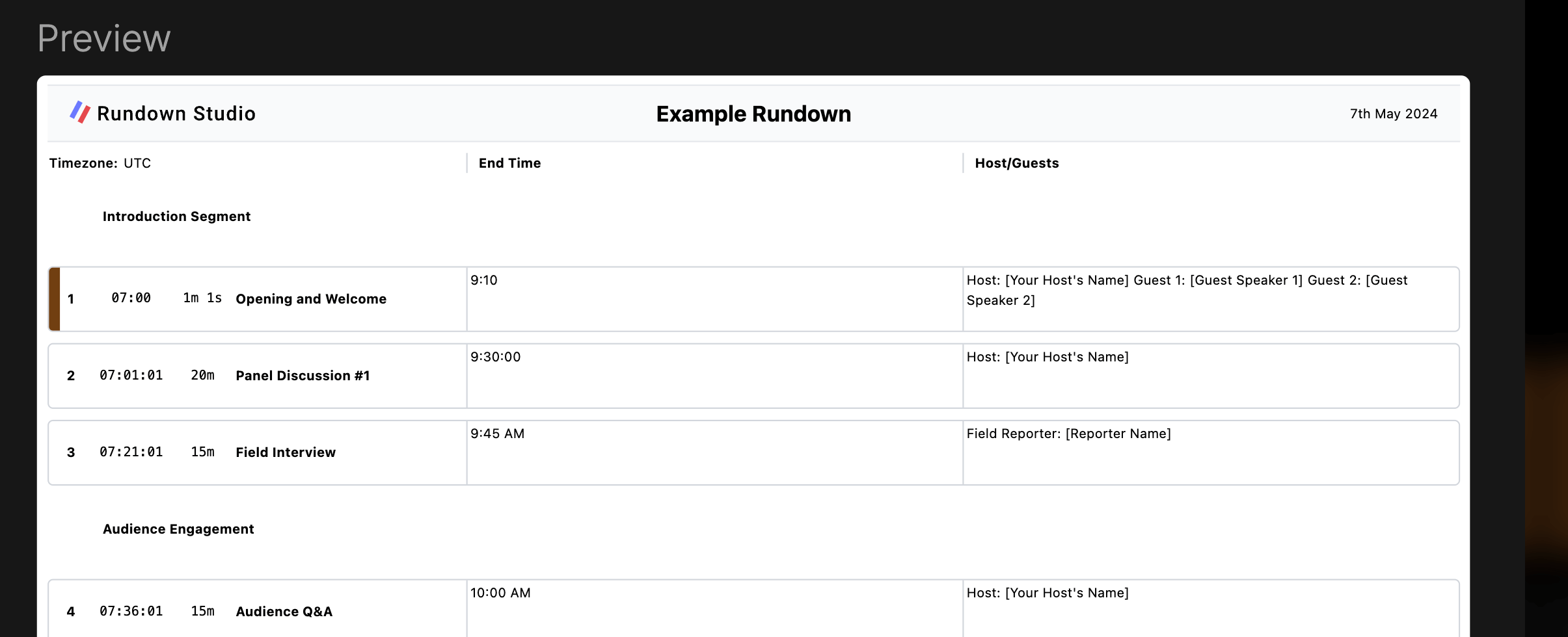 Example PDF with a landscape orientation