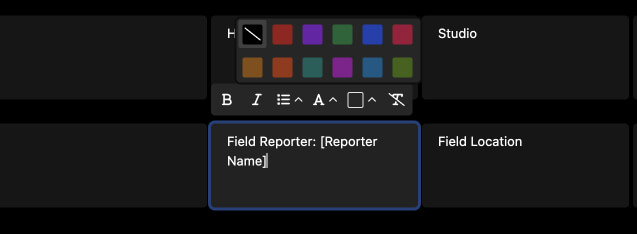 Editing a richtext cell