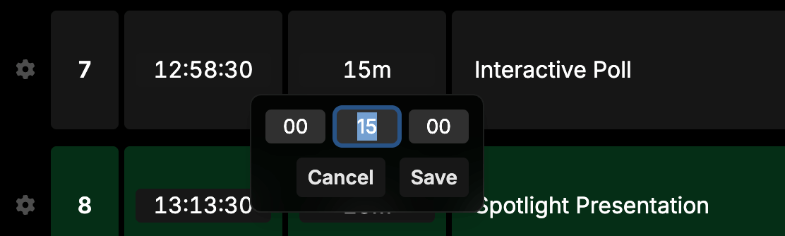 Setting the duration of a cue