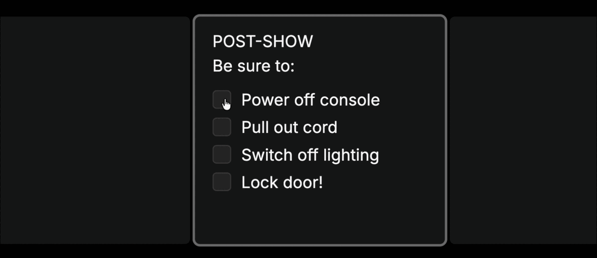 Toggling a task item in a cell