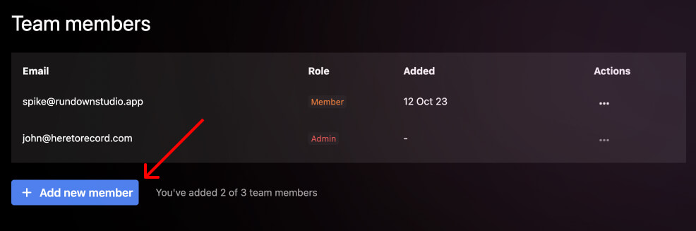 Adding a new team member