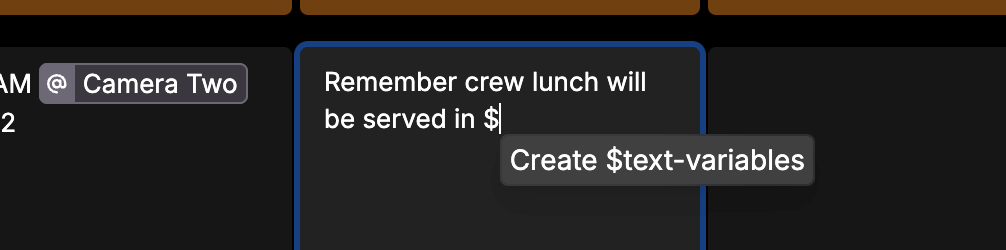 Accessing the text variable list