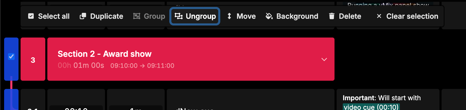 Removing cues from a group
