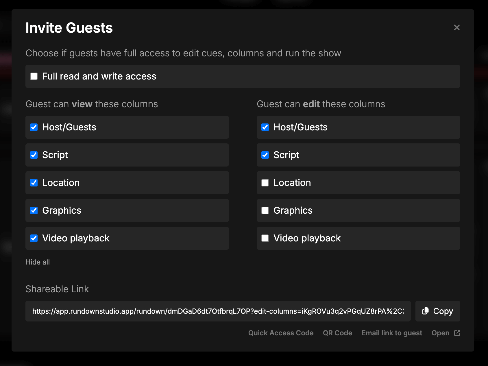 Guest sharing and collaboration features